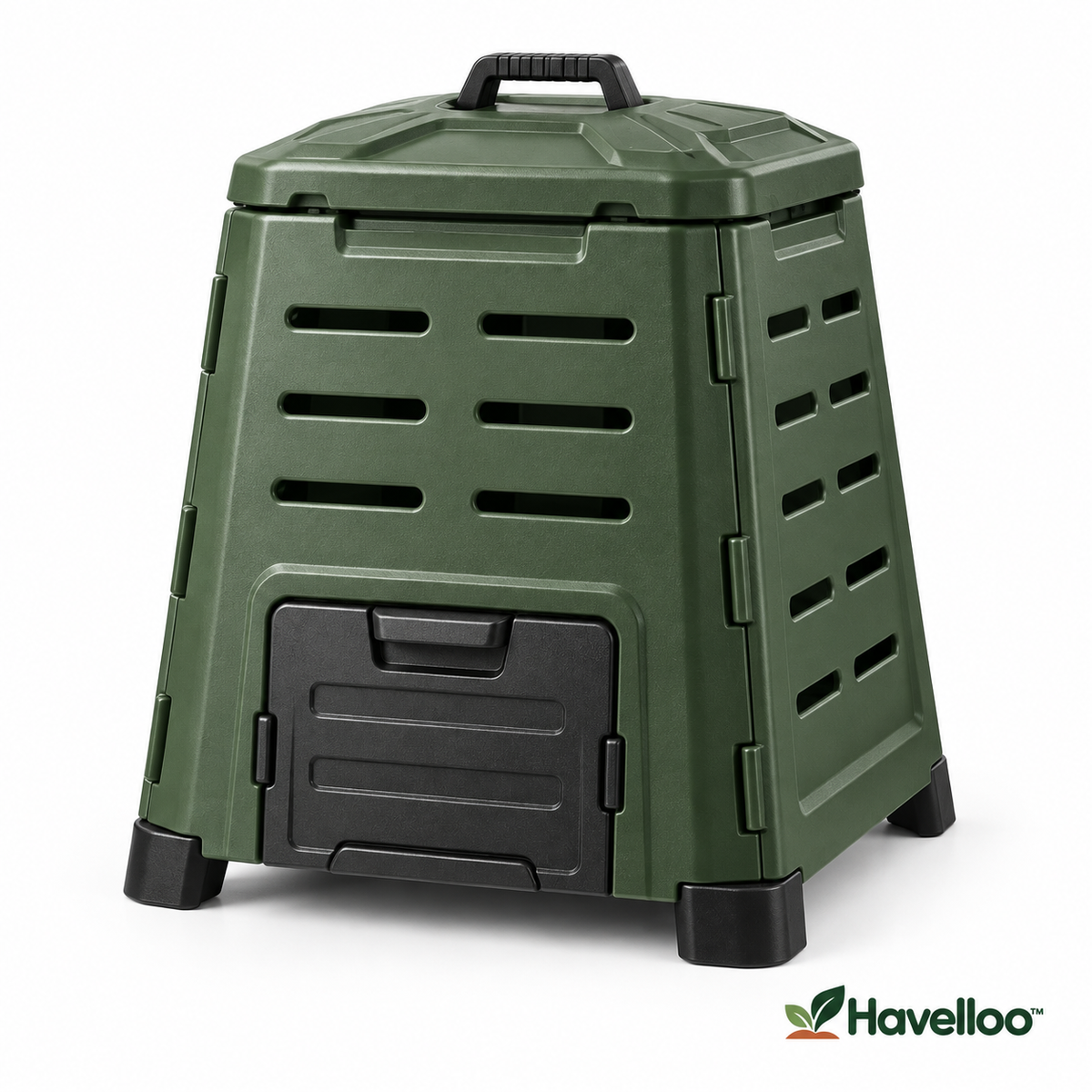 ♻️ Havelloo™ 80-Gallon Outdoor Compost Bin with Bottom Access Drawer & Ventilation