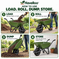 🛞 Havelloo™ Heavy-Duty Garden Wheelbarrow with Pneumatic Tire & Steel Frame