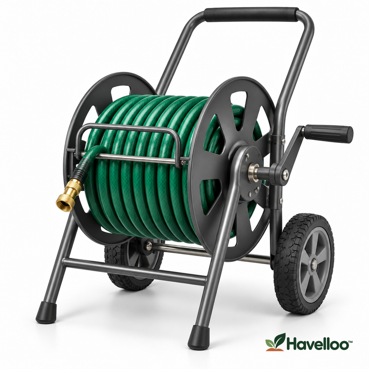 💦 Havelloo™ Heavy-Duty Hose Reel Cart with All-Terrain Wheels & Hand Crank