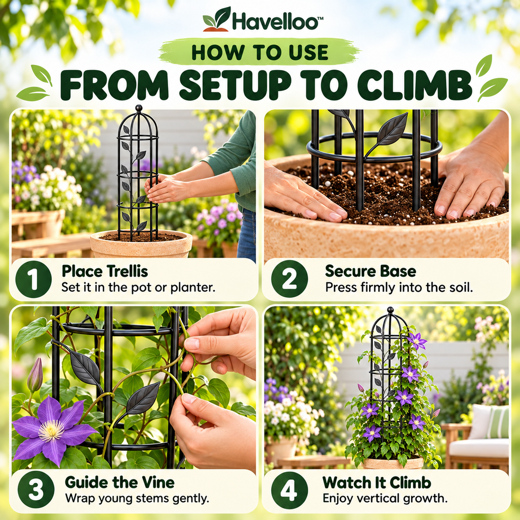 🌹 Havelloo™ Obelisk Garden Trellis for Climbing Plants, Vines & Roses