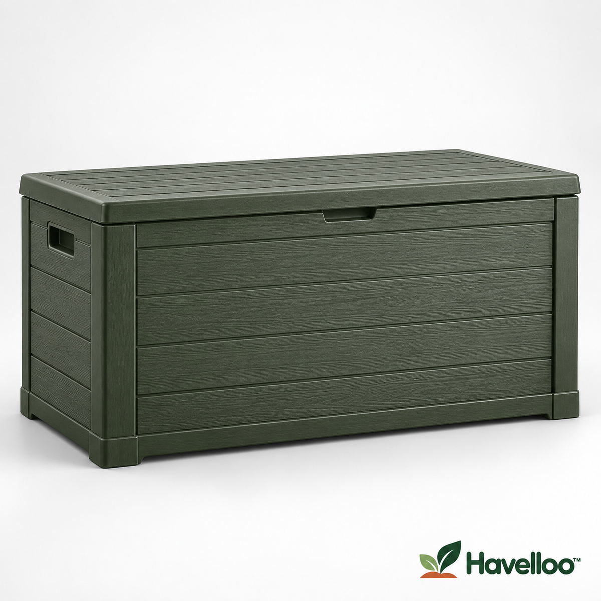 🏠 Havelloo™ 75-Gallon Outdoor Deck Storage Box with Wood-Grain Finish