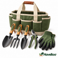 🧰 Havelloo™ 5-Piece Garden Tool Set with Canvas Tote Bag & Gardening Gloves