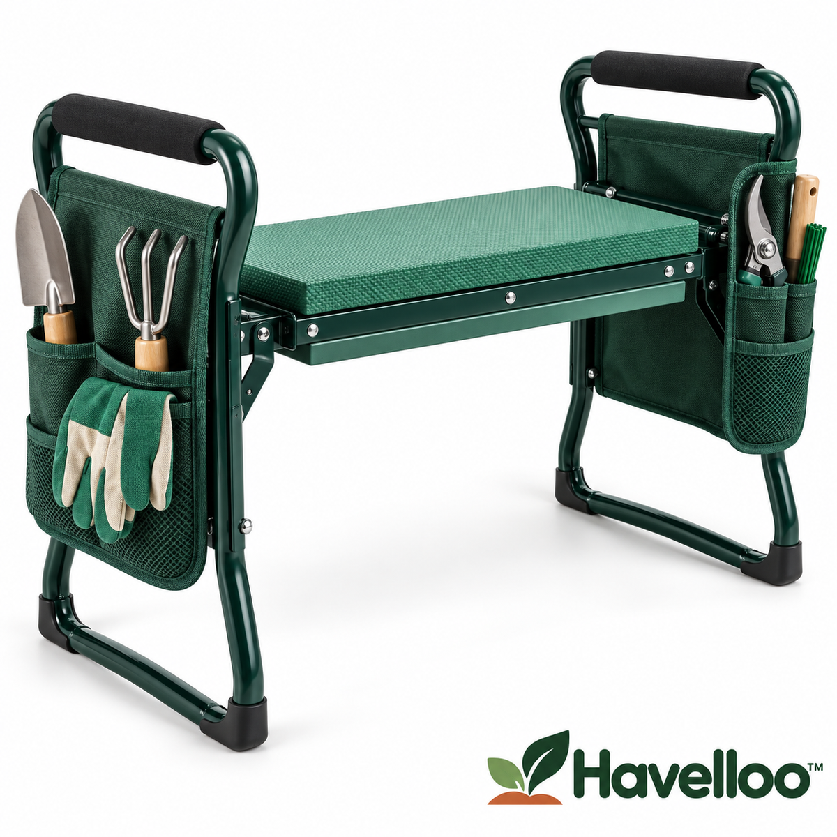 🪑 Havelloo™ Foldable Garden Kneeler & Seat with Tool Pockets & Thick Cushion