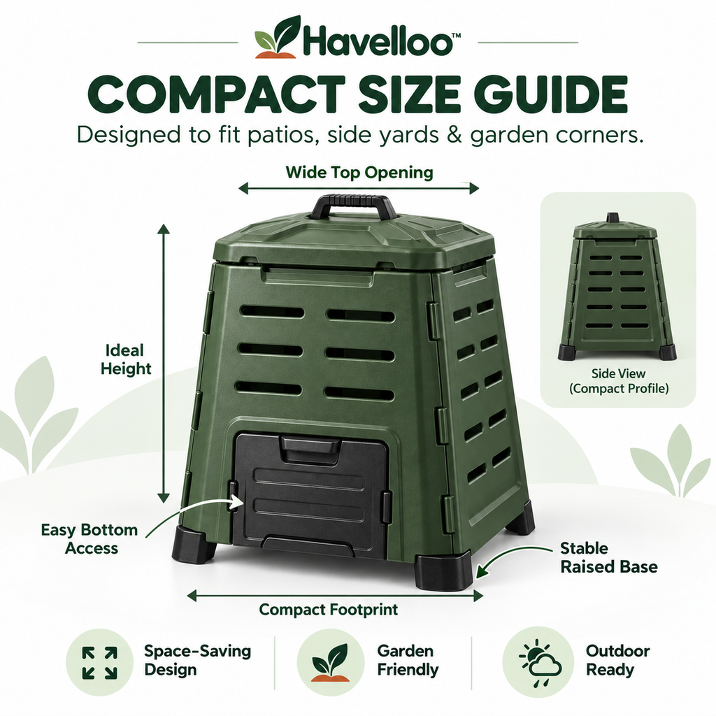 ♻️ Havelloo™ 80-Gallon Outdoor Compost Bin with Bottom Access Drawer & Ventilation
