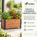 📦 Havelloo™ Rectangular Wood Planter Box with Reinforced Metal Corners