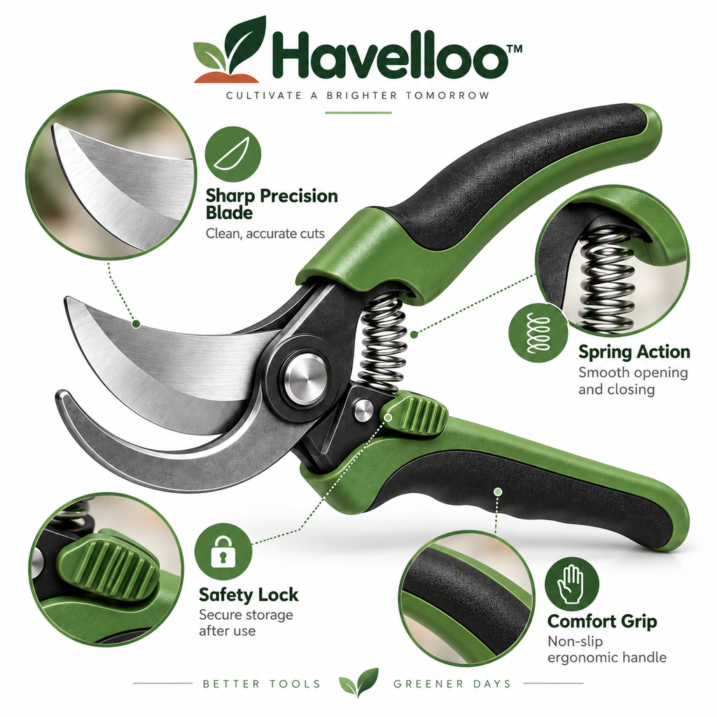 ✂️ Havelloo™ Premium Bypass Pruning Shears with Ergonomic Non-Slip Grip