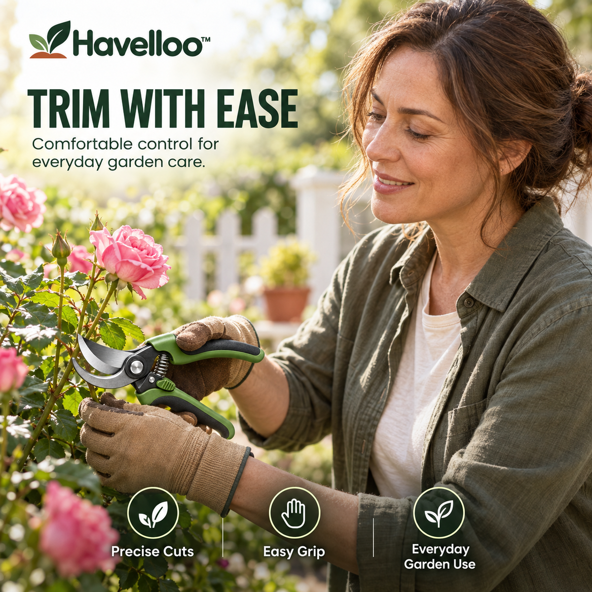 ✂️ Havelloo™ Premium Bypass Pruning Shears with Ergonomic Non-Slip Grip